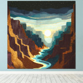 Canyon Sunset Landschap Canvas Afdruk (Insitu (Houten vloer))