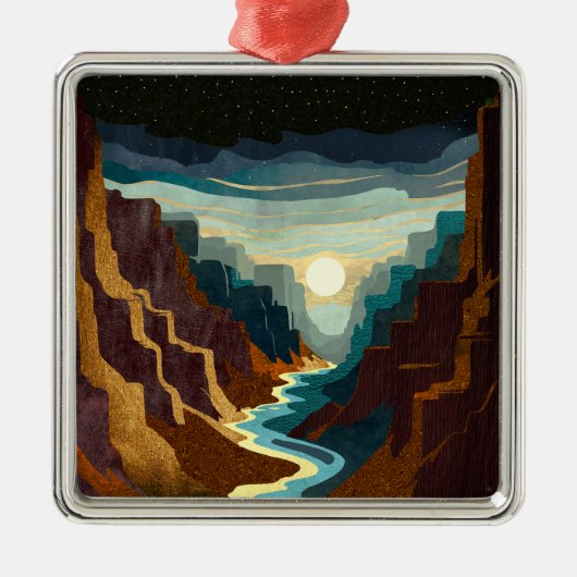 Canyon Sunset Landschap Metalen Ornament (Voorkant)
