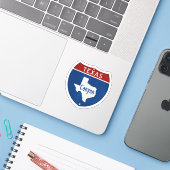 Canyon Texas Wegbord Sticker (Laptop met iPhone)