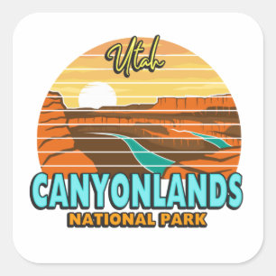 Canyonlands Moab Utah National Park Natuur buiten Vierkante Sticker