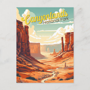Canyonlands Nationaal Park Illustratie Retro Briefkaart