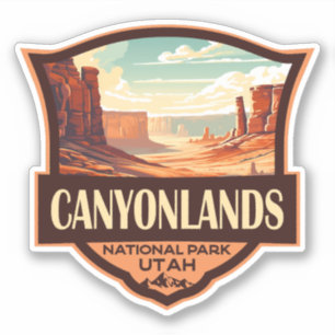 Canyonlands Nationaal Park Illustratie Retro Sticker