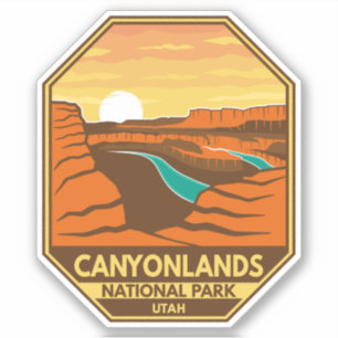 Canyonlands Nationaal Park Sunset Retro Emblem Sticker