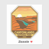 Canyonlands Nationaal Park Sunset Retro Emblem Sticker (Vel)