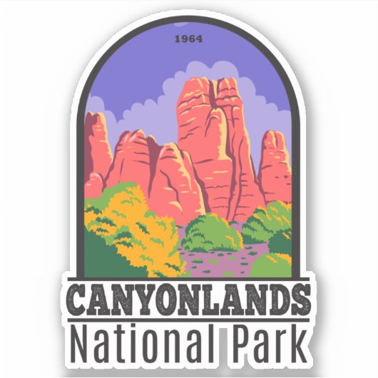Canyonlands Nationaal Park Utah Vintage Sticker (Voorkant)