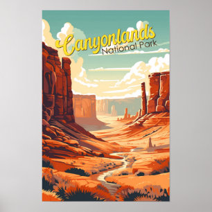 Canyonlands National Park Illustratie Retro Poster