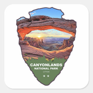 Canyonlands National Park Mesa Arch Pijl Vierkante Sticker