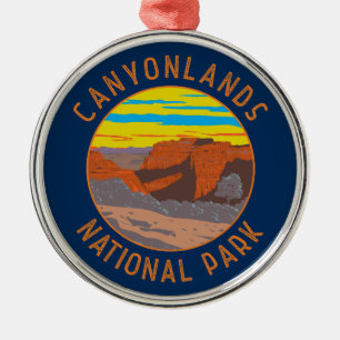Canyonlands National Park Moab Travel Art Vintage Metalen Ornament