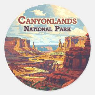 Canyonlands National Park Utah Moab Retro Ronde Sticker