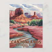 Canyonlands National Park Waterverf Landschap Feestdagenkaart (Voorkant)