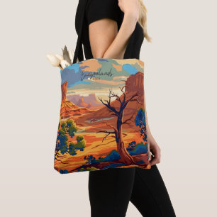 Canyonlands Utah kunst reisillustratie Draagtas