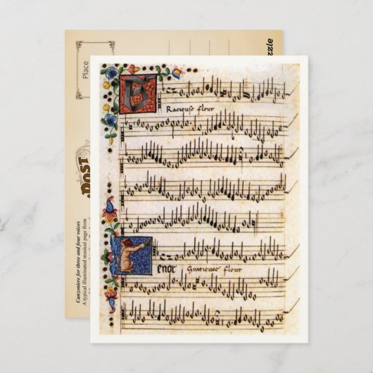 Canzoniere voor drie en vier stemmen briefkaart (Voorkant / Achterkant)