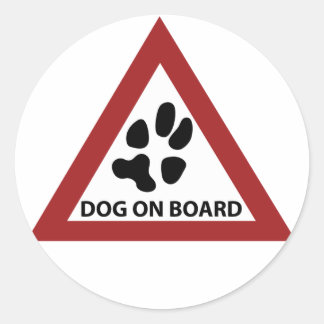 cão a bordo ronde sticker