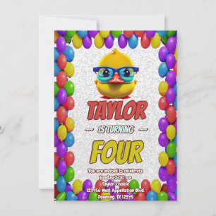 Caoutchouc Cute Invitation Personnalisé Anniversai