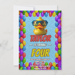 Caoutchouc Cute Invitation Personnalisé Anniversai