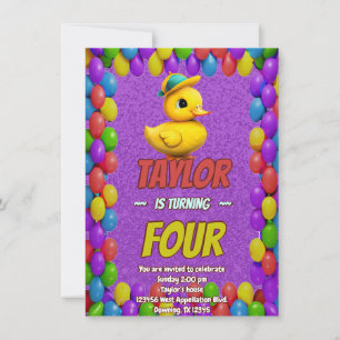 Caoutchouc Cute Invitation Personnalisé Anniversai