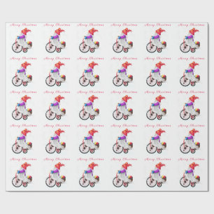 Caoutchouc de Noël en papier cadeau avec vélo et c
