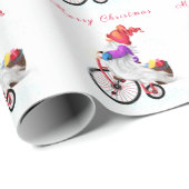 Caoutchouc de Noël en papier cadeau avec vélo et c (Coin rond)