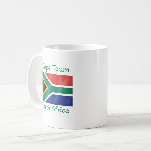 Cap Afrique du Sud Drapeau café Mug (Devant gauche)