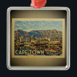 Cap Afrique du Sud Vintage voyage Ornement<br><div class="desc">Un ornement de style vintage cool du Cap,  avec une belle scène portuaire avec des bateaux et des montagnes.</div>