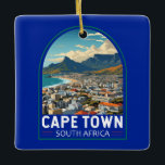 Cap Afrique du Sud Voyage Art Vintage<br><div class="desc">Design de voyage vectoriel rétro du Cap. Le Cap est une ville portuaire sur la côte sud-ouest de l'Afrique du Sud,  sur une péninsule sous l'imposante montagne de la Table.</div>
