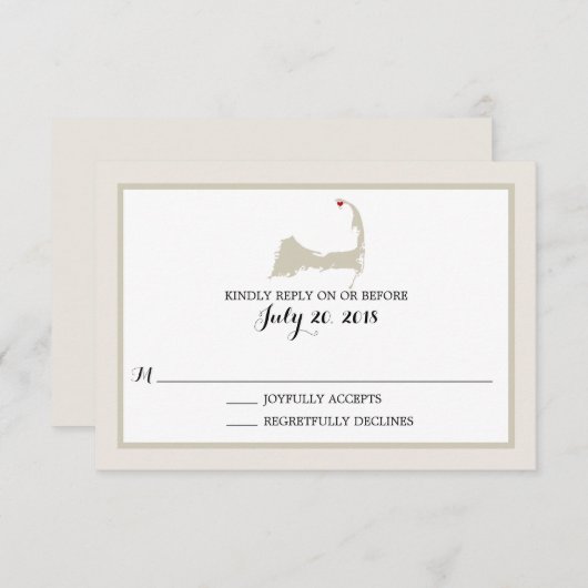 Cap Cod de Provincetown | Mariage RSVP (Devant / Derrière)