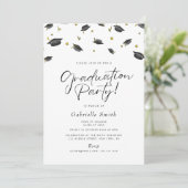 Cap confetti graduation party invitation (Debout devant)