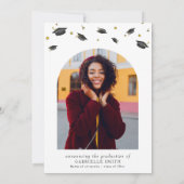 Cap confetti graduation party invitation (Dos)