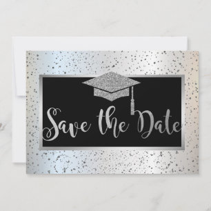 Cap de graduation argent,Confettis Save The Date
