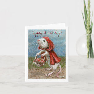 Cap de rat et panier, joyeux anniversaire ! Carte
