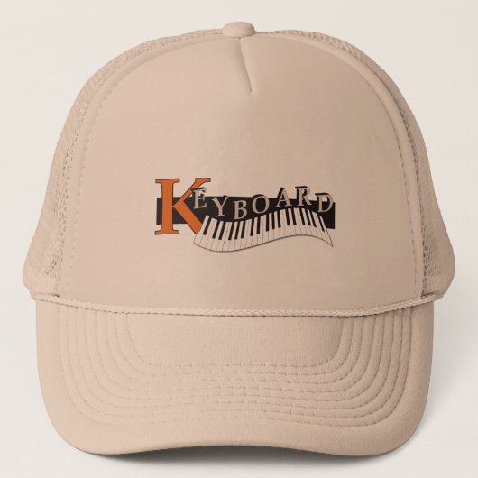 cap - hat " Keyboard"  print Trucker Pet (Voorkant)