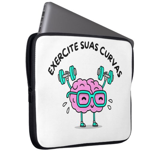 Capa Laptop 15 polegadas Exercite Suas Curvas Laptop Sleeve (Voorkant Rechts)