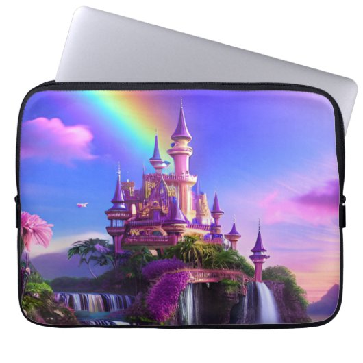 Capa para laptop com paisagem mágica de castelo sleeve (Voorkant)