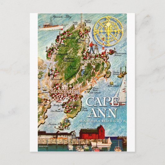 Cape Ann Massachusetts Carte Postale Ancienne (Devant)