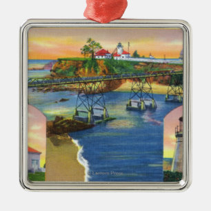 Cape Arago Bridge en Lighthouse Mouth Metalen Ornament