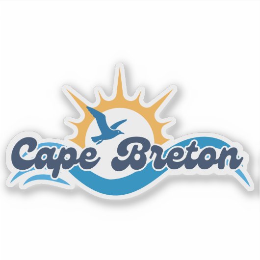 Cape Breton Gull & Wave Vinyl Sticker (Devant)