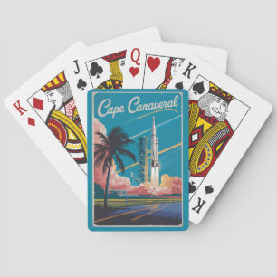 Cape Canaveral Florida Illustratie Reiskunst Pokerkaarten