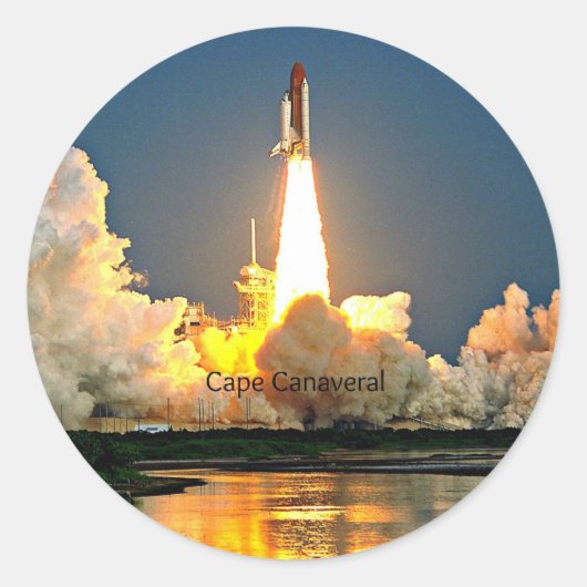 Cape Canaveral Florida Launch Pad Ronde Sticker (Voorkant)