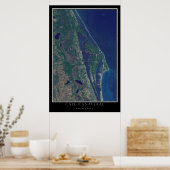 Cape Canaveral Florida van Space Satellite Map Poster (Keuken)