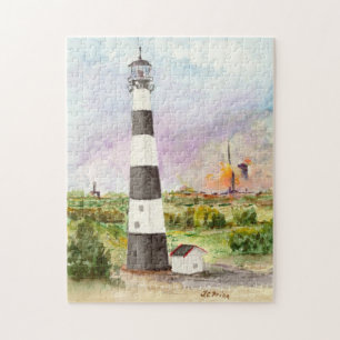 Cape Canaveral Lighthouse Rocket Launch Waterverf Legpuzzel