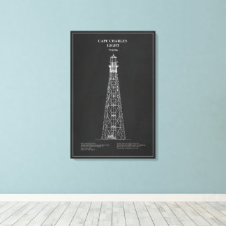 Cape Charles Lighthouse - Virginia - PD Canvas Afdruk