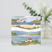 Cape Cod-baai | Aquarel van kustwateren aan de oce Kaart (Staand voorkant)