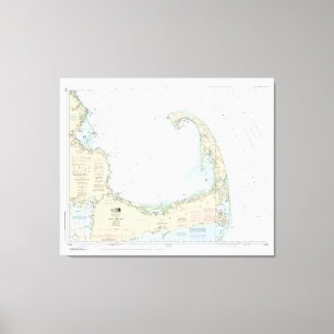 Cape Cod Bay nautische kaart 13246 Canvas Afdruk
