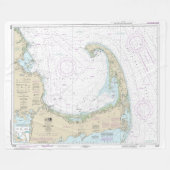 Cape Cod Bay nautische kaart 13246 Fleece Deken (Voorkant (Horizontaal))
