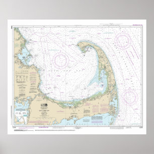Cape Cod Bay nautische kaart 13246 Poster