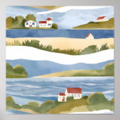 Cape Cod Bay | Oceaankust Waterverf Poster (Voorkant)