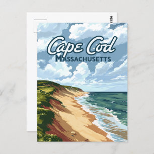 Cape Cod Beach Seashore Massachusetts Blauw Briefkaart