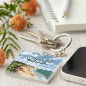 Cape Cod Beach Seashore Massachusetts Blauw Sleutelhanger (Voorkant Rechts)