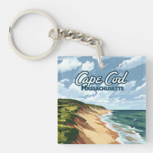 Cape Cod Beach Seashore Massachusetts Blauw Sleutelhanger