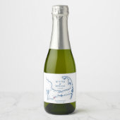 Cape Cod Bestemming Bruiloft Mini Fles Sparkling Wijnetiket (Voorkant)